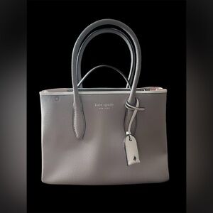 Kate Spade Small Eva Zip Top Satchel Bag in Soft Taupe